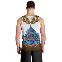 Vatican Baroque Men Tank Top St. Peter’s Basilica & Catholic Flag Gold Ornate