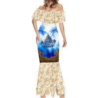 Vatican Baroque Mermaid Dress St. Peter’s Basilica & Catholic Flag Gold Ornate