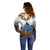 Vatican Baroque Off Shoulder Sweater St. Peter’s Basilica & Catholic Flag Gold Ornate