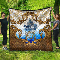 Vatican Baroque Quilt St. Peter’s Basilica & Catholic Flag Gold Ornate