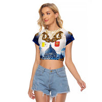 Vatican Baroque Raglan Cropped T Shirt St. Peter’s Basilica & Catholic Flag Gold Ornate