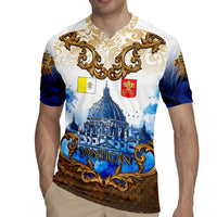 Vatican Baroque Rugby Jersey St. Peter’s Basilica & Catholic Flag Gold Ornate