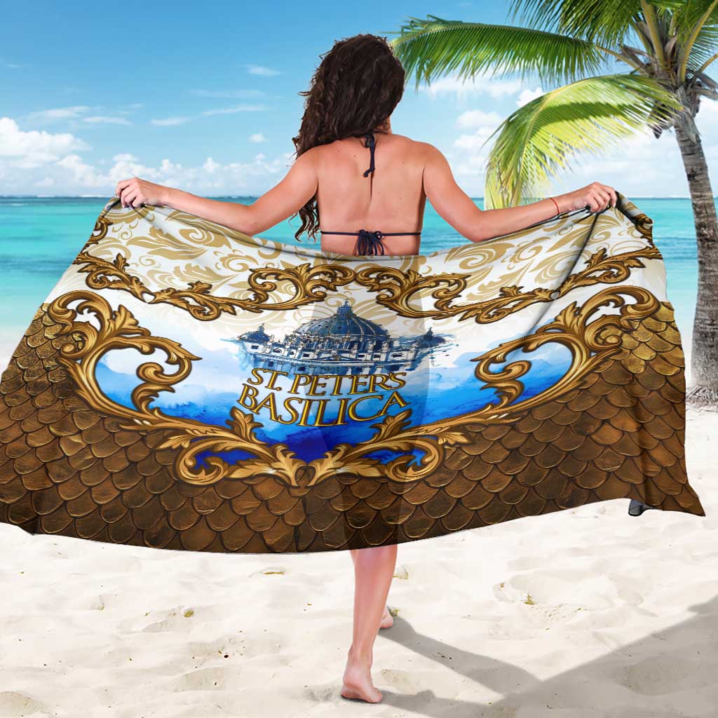 Vatican Baroque Sarong St. Peter’s Basilica & Catholic Flag Gold Ornate