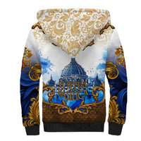 Vatican Baroque Sherpa Hoodie St. Peter’s Basilica & Catholic Flag Gold Ornate