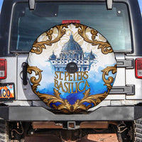 Vatican Baroque Spare Tire Cover St. Peter’s Basilica & Catholic Flag Gold Ornate