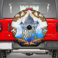 Vatican Baroque Spare Tire Cover St. Peter’s Basilica & Catholic Flag Gold Ornate
