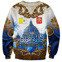 Vatican Baroque Sweatshirt St. Peter’s Basilica & Catholic Flag Gold Ornate