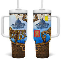 Vatican Baroque Tumbler With Handle St. Peter’s Basilica & Catholic Flag Gold Ornate