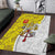 Vatican City Area Rug Papal Keys & Tiara Emblem with Gold Baroque Pattern