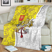 Vatican City Blanket Papal Keys & Tiara Emblem with Gold Baroque Pattern