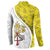 Vatican City Button Sweatshirt Papal Keys & Tiara Emblem with Gold Baroque Pattern