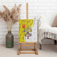 Vatican City Canvas Wall Art Papal Keys & Tiara Emblem with Gold Baroque Pattern
