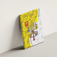 Vatican City Canvas Wall Art Papal Keys & Tiara Emblem with Gold Baroque Pattern
