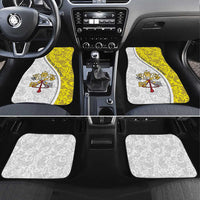 Vatican City Car Mats Papal Keys & Tiara Emblem with Gold Baroque Pattern