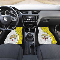 Vatican City Car Mats Papal Keys & Tiara Emblem with Gold Baroque Pattern