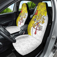 Vatican City Car Seat Cover Papal Keys & Tiara Emblem with Gold Baroque Pattern