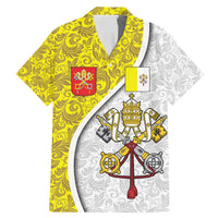 Vatican City Family Matching Mermaid Dress and Hawaiian Shirt Papal Keys & Tiara Emblem with Gold Baroque Pattern