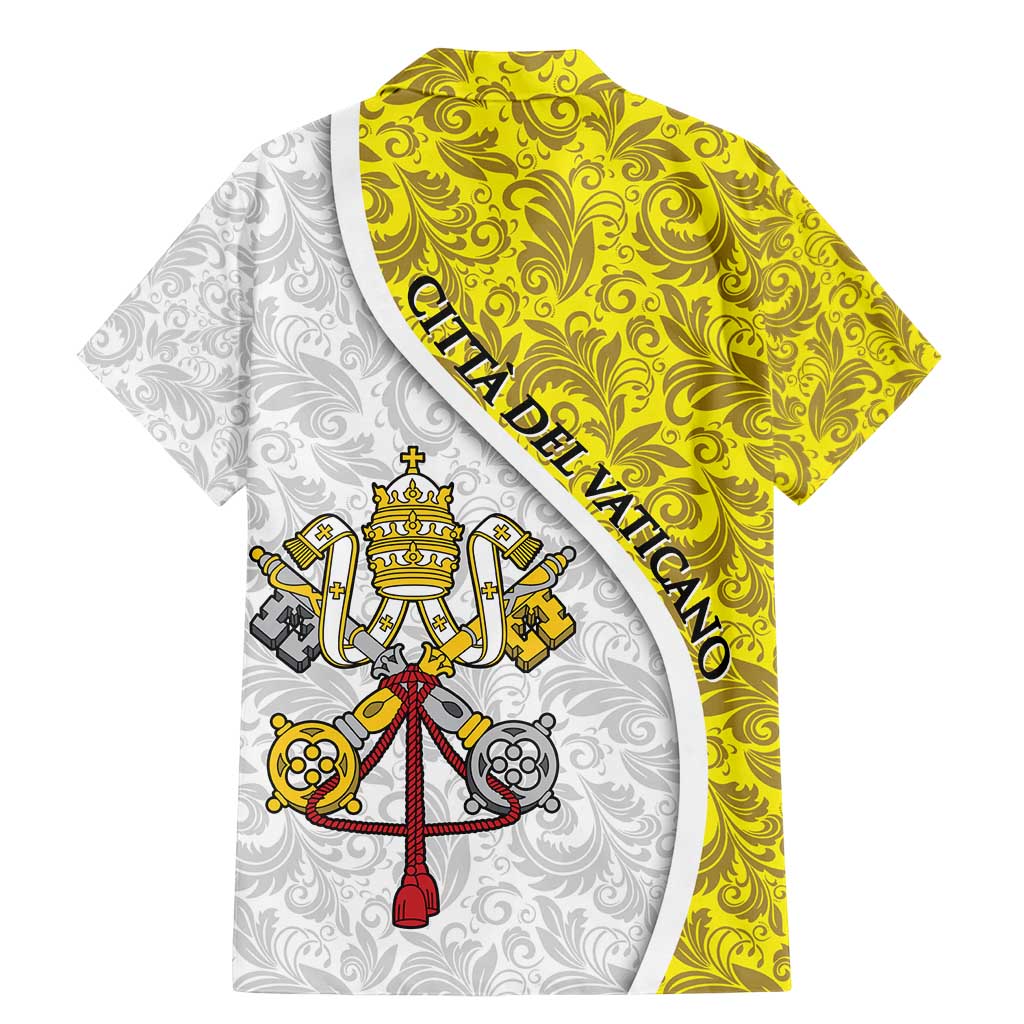 Vatican City Family Matching Mermaid Dress and Hawaiian Shirt Papal Keys & Tiara Emblem with Gold Baroque Pattern