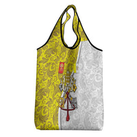 Vatican City Grocery Bag Papal Keys & Tiara Emblem with Gold Baroque Pattern