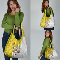Vatican City Grocery Bag Papal Keys & Tiara Emblem with Gold Baroque Pattern