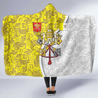 Vatican City Hooded Blanket Papal Keys & Tiara Emblem with Gold Baroque Pattern