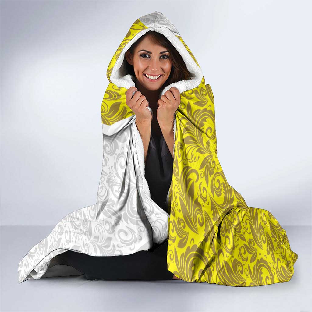 Vatican City Hooded Blanket Papal Keys & Tiara Emblem with Gold Baroque Pattern