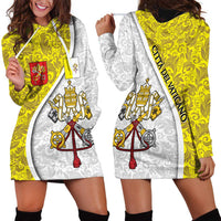 Vatican City Hoodie Dress Papal Keys & Tiara Emblem with Gold Baroque Pattern