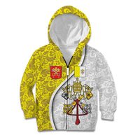 Vatican City Kid Hoodie Papal Keys & Tiara Emblem with Gold Baroque Pattern