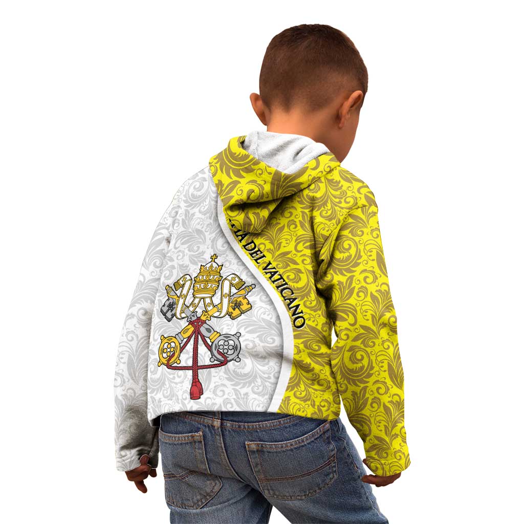 Vatican City Kid Hoodie Papal Keys & Tiara Emblem with Gold Baroque Pattern