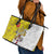 Vatican City Leather Tote Bag Papal Keys & Tiara Emblem with Gold Baroque Pattern