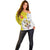 Vatican City Off Shoulder Sweater Papal Keys & Tiara Emblem with Gold Baroque Pattern