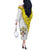 Vatican City Off The Shoulder Long Sleeve Dress Papal Keys & Tiara Emblem with Gold Baroque Pattern