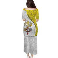 Vatican City Puletasi Papal Keys & Tiara Emblem with Gold Baroque Pattern