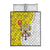 Vatican City Quilt Bed Set Papal Keys & Tiara Emblem with Gold Baroque Pattern