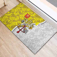 Vatican City Rubber Doormat Papal Keys & Tiara Emblem with Gold Baroque Pattern