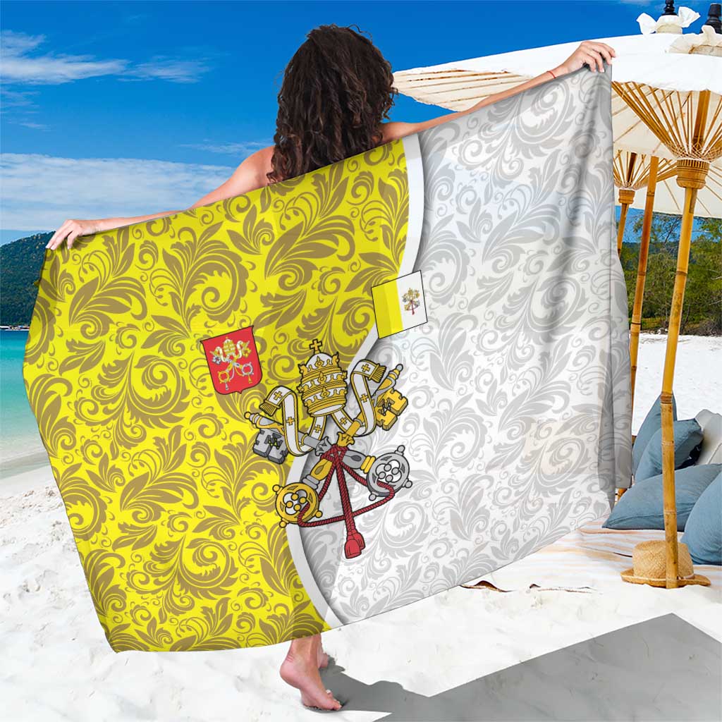 Vatican City Sarong Papal Keys & Tiara Emblem with Gold Baroque Pattern