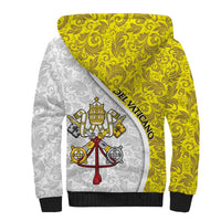 Vatican City Sherpa Hoodie Papal Keys & Tiara Emblem with Gold Baroque Pattern