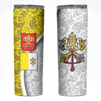 Vatican City Skinny Tumbler Papal Keys & Tiara Emblem with Gold Baroque Pattern