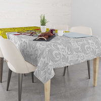 Vatican City Tablecloth Papal Keys & Tiara Emblem with Gold Baroque Pattern