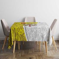 Vatican City Tablecloth Papal Keys & Tiara Emblem with Gold Baroque Pattern