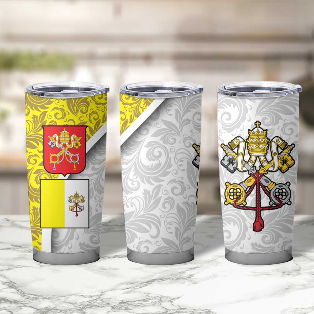 Vatican City Tumbler Cup Papal Keys & Tiara Emblem with Gold Baroque Pattern