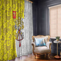 Vatican City Window Curtain Papal Keys & Tiara Emblem with Gold Baroque Pattern