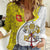 Vatican City Women Casual Shirt Papal Keys & Tiara Emblem with Gold Baroque Pattern