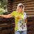 Vatican City Women Polo Shirt Papal Keys & Tiara Emblem with Gold Baroque Pattern