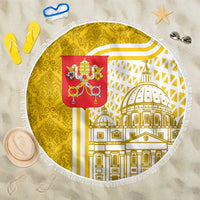 Vatican City Beach Blanket St. Peter’s Basilica & Papal Emblem Gold Ornate Architecture
