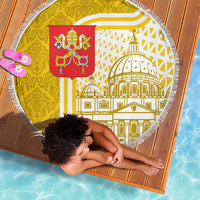 Vatican City Beach Blanket St. Peter’s Basilica & Papal Emblem Gold Ornate Architecture