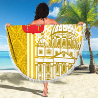 Vatican City Beach Blanket St. Peter’s Basilica & Papal Emblem Gold Ornate Architecture