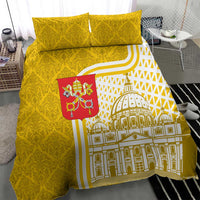 Vatican City Bedding Set St. Peter’s Basilica & Papal Emblem Gold Ornate Architecture