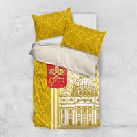 Vatican City Bedding Set St. Peter’s Basilica & Papal Emblem Gold Ornate Architecture