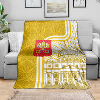 Vatican City Blanket St. Peter’s Basilica & Papal Emblem Gold Ornate Architecture
